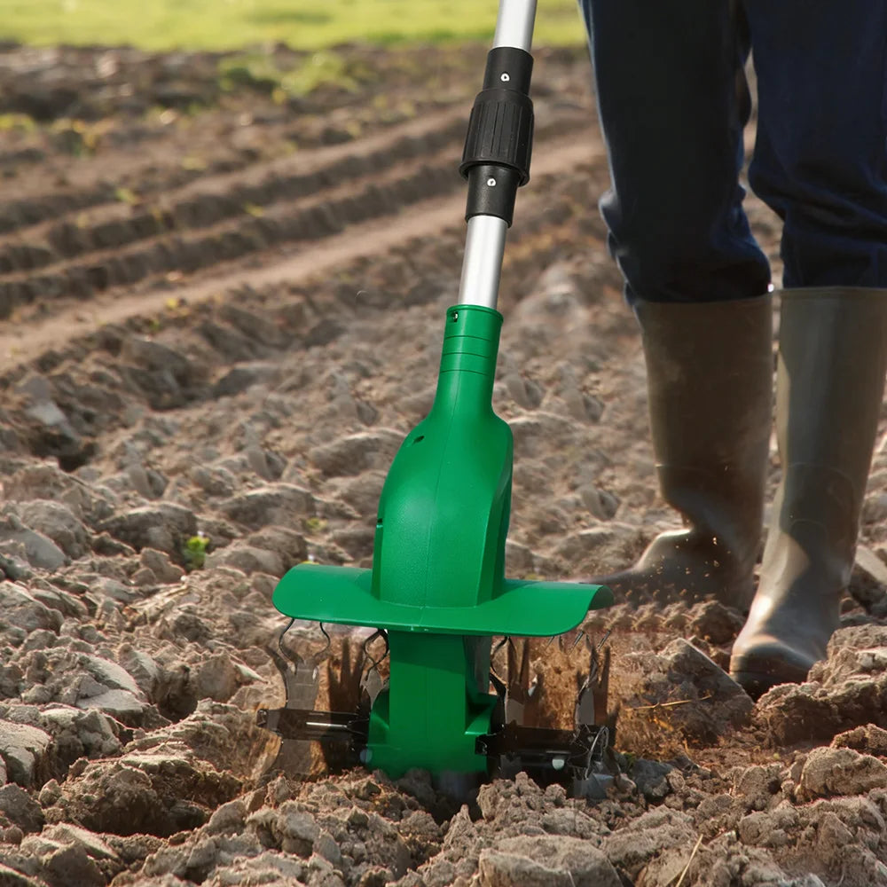 NewBeny Electric Garden Tiller Cultivator Scarifier Foldable Rototiller Soil Loosener Garden Tool