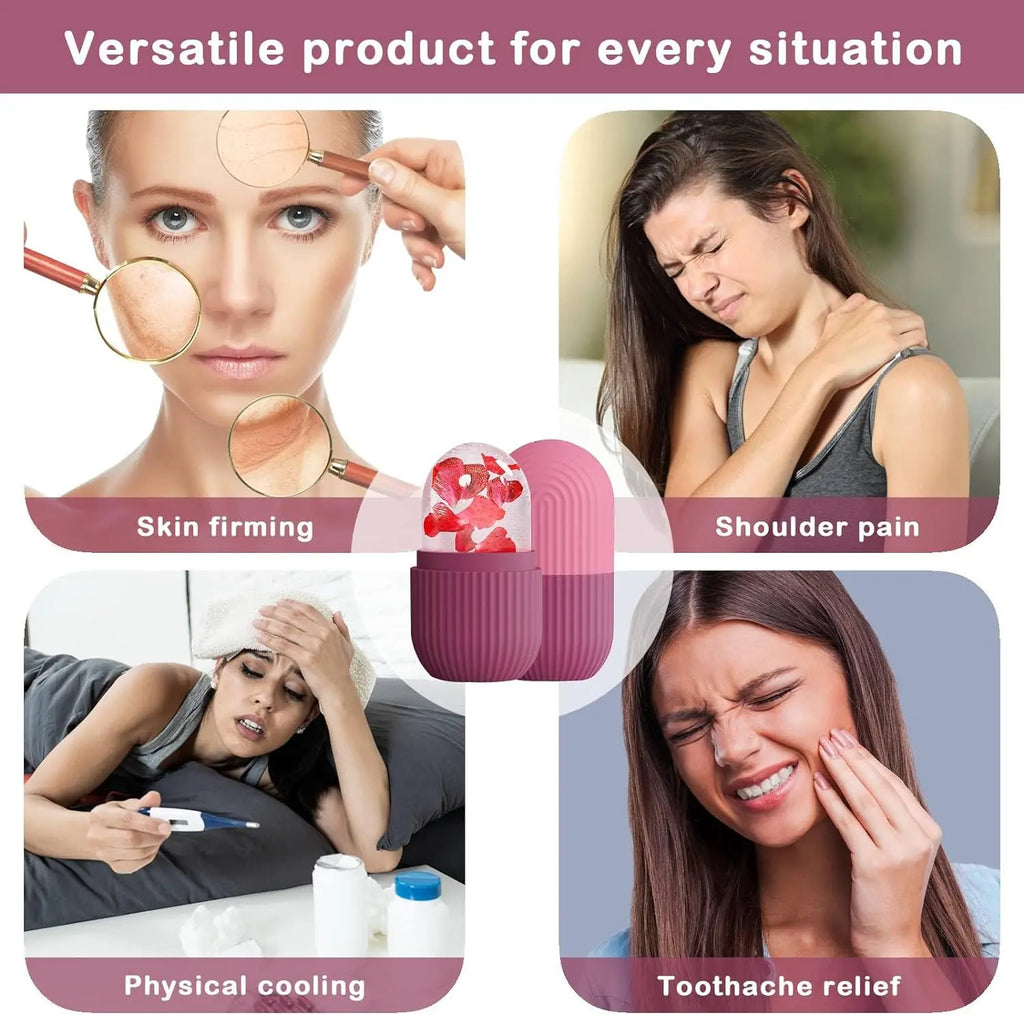 Silicone Ice Face Roller Contour and Shrink Pores,Remove Dark Circles,Massage Skin Beauty Facial Roller for Eyes,Neck,Care Tool