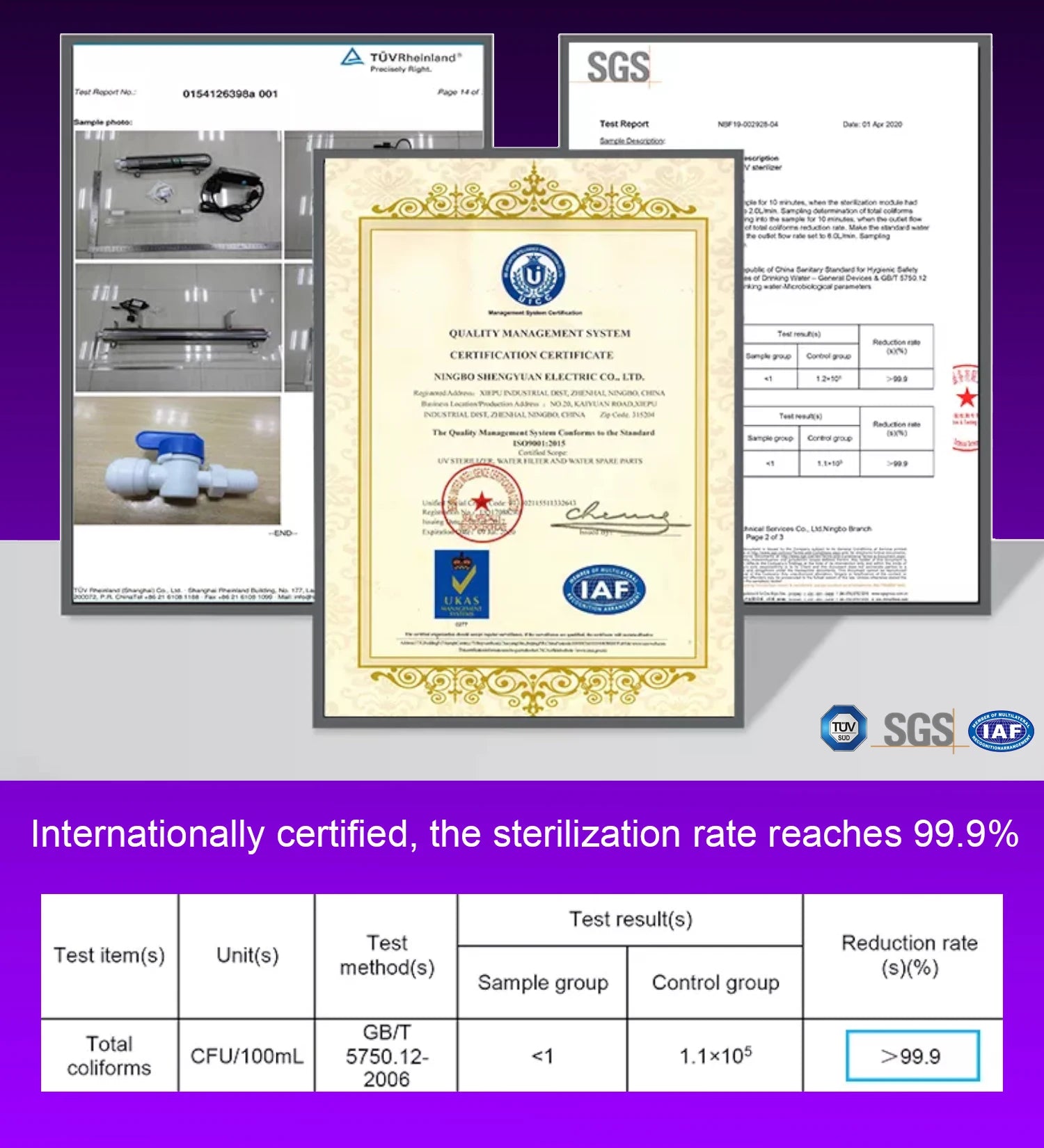 ALTHY UV Ultraviolet Water Sterilizer Purifier System Disinfection Filter Lamp + Flow Switch Control Stainless Steel 1GPM