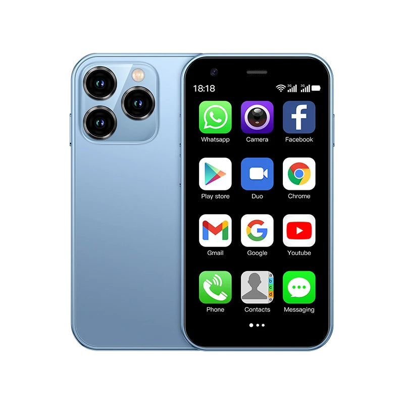 SERVO 15SE Mini Smartphone 3G WCDMA Android System WiFi Hotspot Play Store 3.0" Display Small Palm Smart Phones Dual SIM Standby