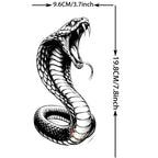1 Sheet Cobra Snake Dragon Scorpion Temporary Tattoos For Men Women Waterproof Long Lasting Lion Tiger Wolf Fake Tattoo Stickers