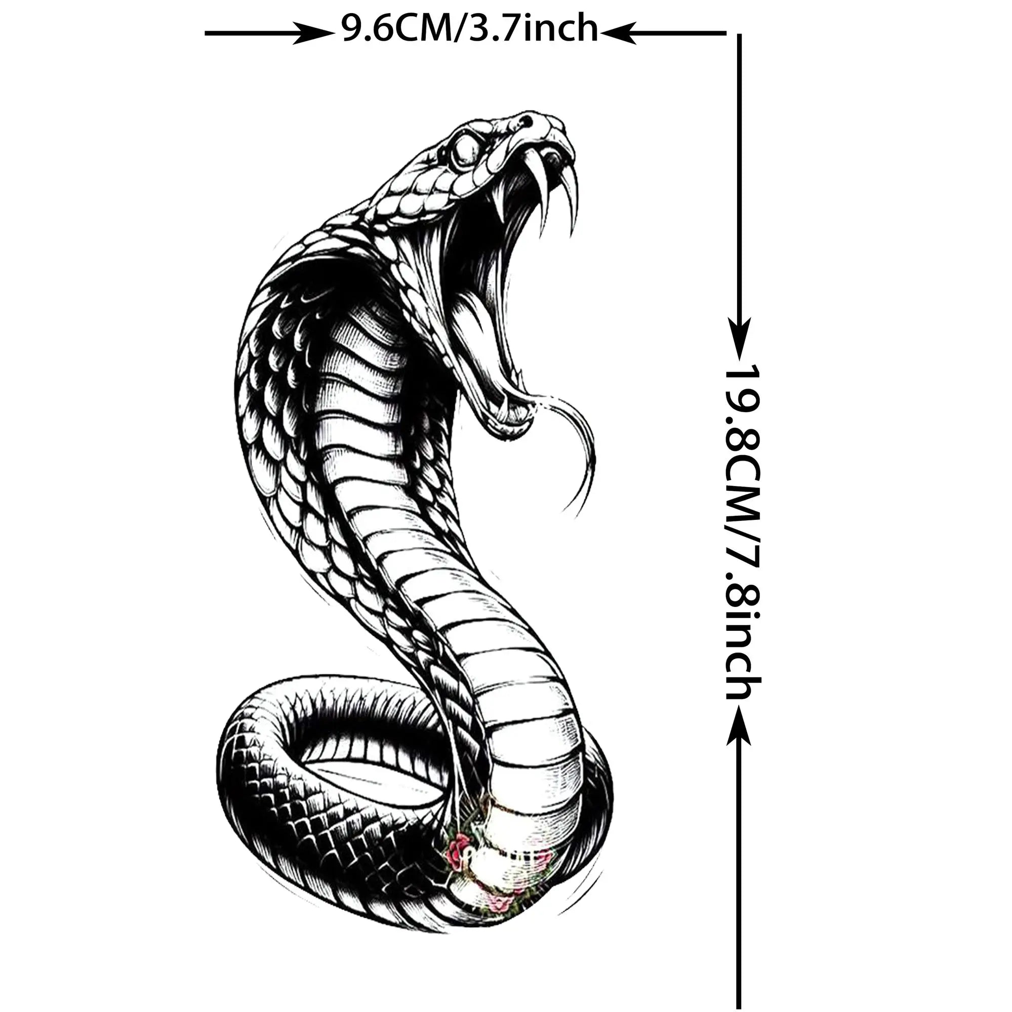 1 Sheet Cobra Snake Dragon Scorpion Temporary Tattoos For Men Women Waterproof Long Lasting Lion Tiger Wolf Fake Tattoo Stickers