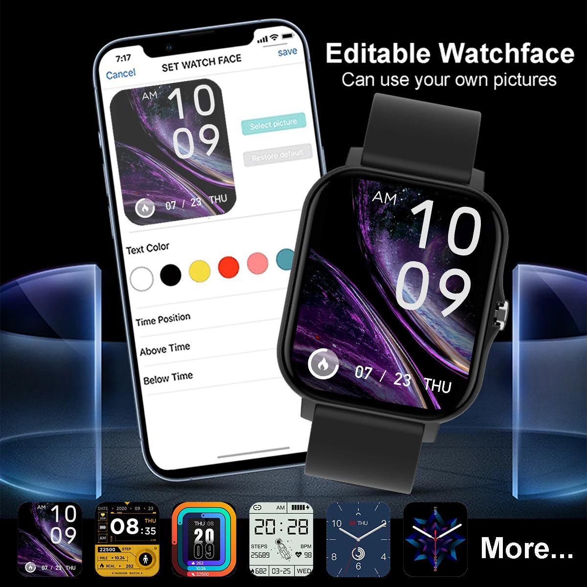 NEW 2025 Fashion SmartWatch Android Phone 2.01" Color Screen Full Touch Custom Dial Watch Women Bluetooth Call Smart Watch Men