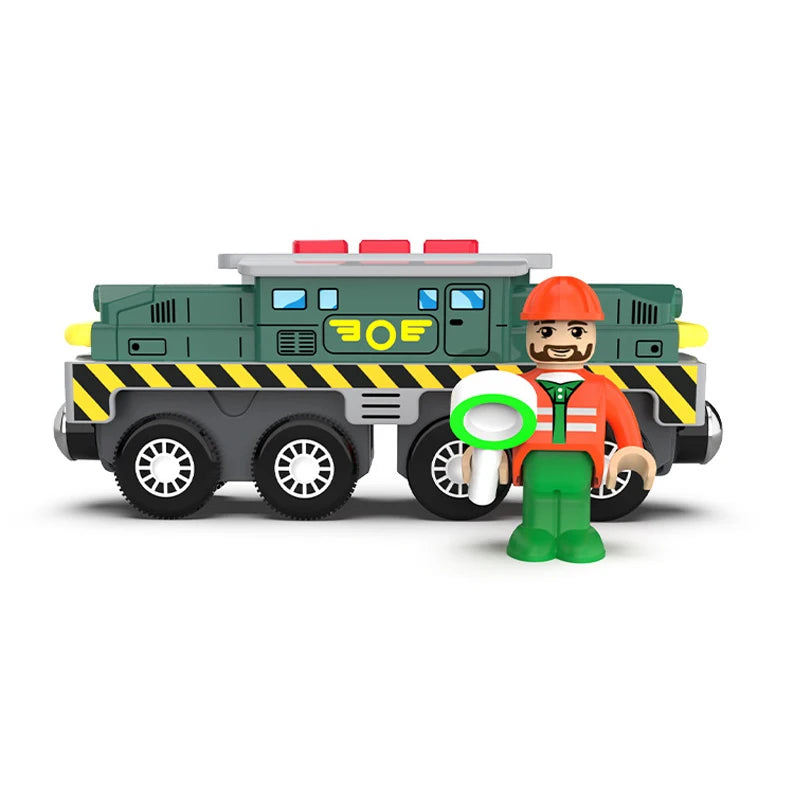 Kids Electric Train Set Locomotive Magnetic Train Car Diecast Slot Toy Fit for Wooden Train Railway Track Toys for Children Gift