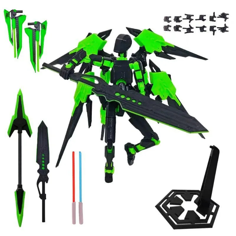 T13 Action Figure 3D Printed Multi-Jointed Movable Titan 13 Lucky Dummy Nova Robot Action Figure Desktop Assembly Completed Gift