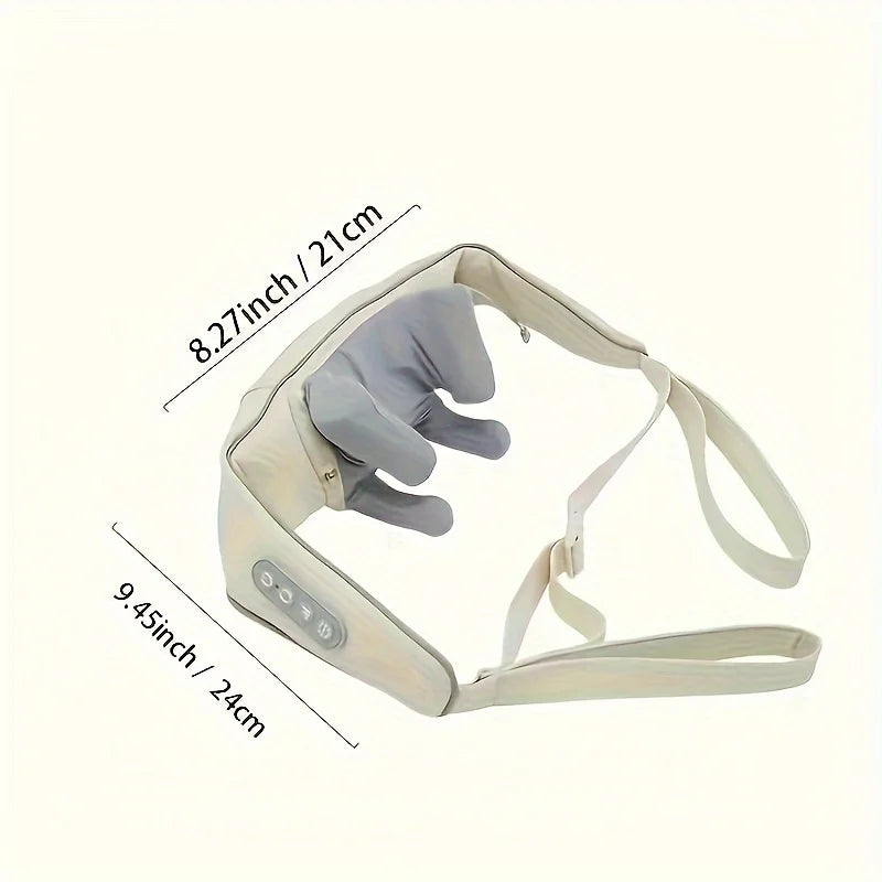 Neck Shoulder Massage Shawl Relaxer Cervical Spine Muscle Heated Trapezius Massager Press Kneading Charging
