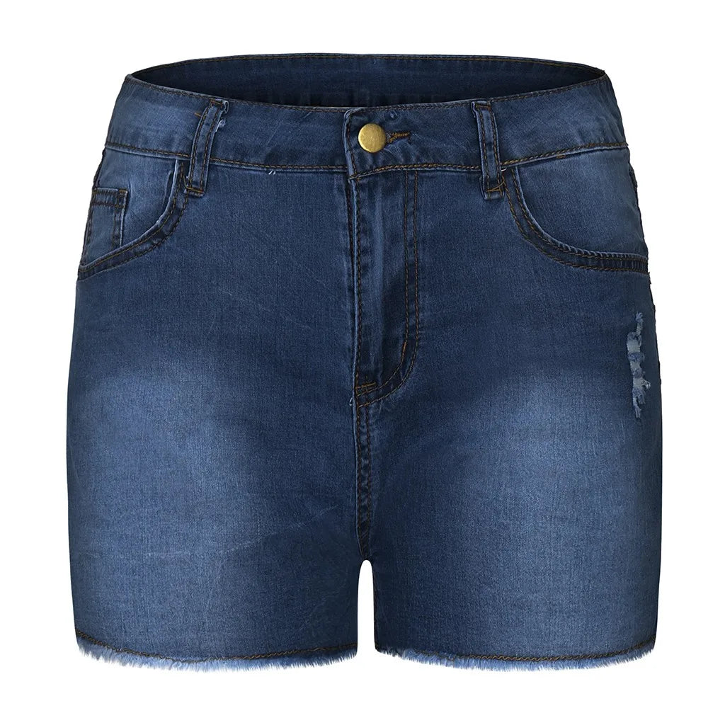 Women's High Waist Butt Lifting Denim Shorts Frayed Hem Stretchy Bodycon Jeans Shorts Sexy Summer Club Hot Pants Streetwear 2026 Secondary image