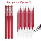 Gel Pens Set 0.5mm Black Blue Red Refill Gel Pen Bullet Tip School & Office Supplies Stationery Kawaii Accessories Stationery