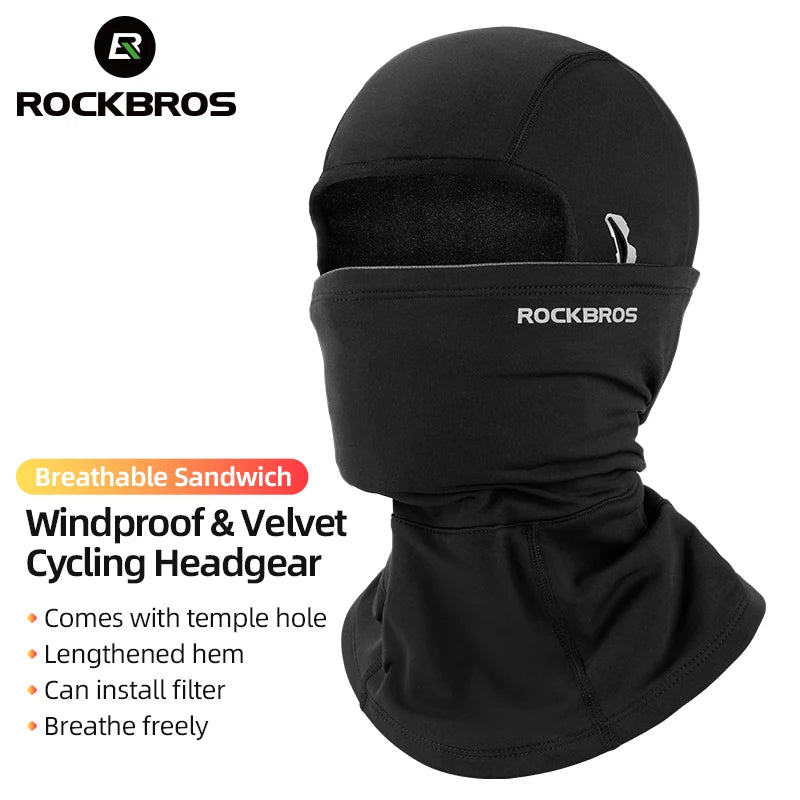 ROCKBROS Cycling Caps Full Face Mask Winter Breathable Windproof Fleece Bike Neck Cover Scarf Mask Skiing Motorcycle Bicycle Hat Main image