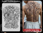 Magic Juice Ink Waterproof Tattoo Stickers Full Back Large Size Herbal Juice Temporary Tattoos Men Body Art Dragon Tiger