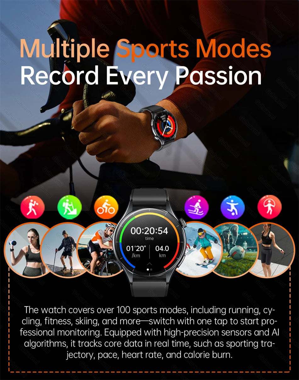 2026 New Smart Watch NFC ECG+PPG Blood oxygen Uric Acid Blood Pressure Sapphire Smartwatch Men For Android iOS Smart watch men