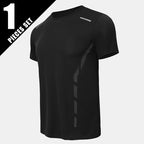 4/1 Pcs Men's Summer Multicolor Quick-drying Sports Short Sleeve Loose Breathable Fitness Running Badminton T Reflective Strip