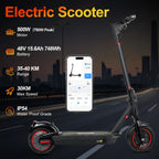 Electric Scooter For Adults Max Speed 35Km/h Electric Scooter 500W (Peak 750W ) Adult Scooter Electric Kick Scooter