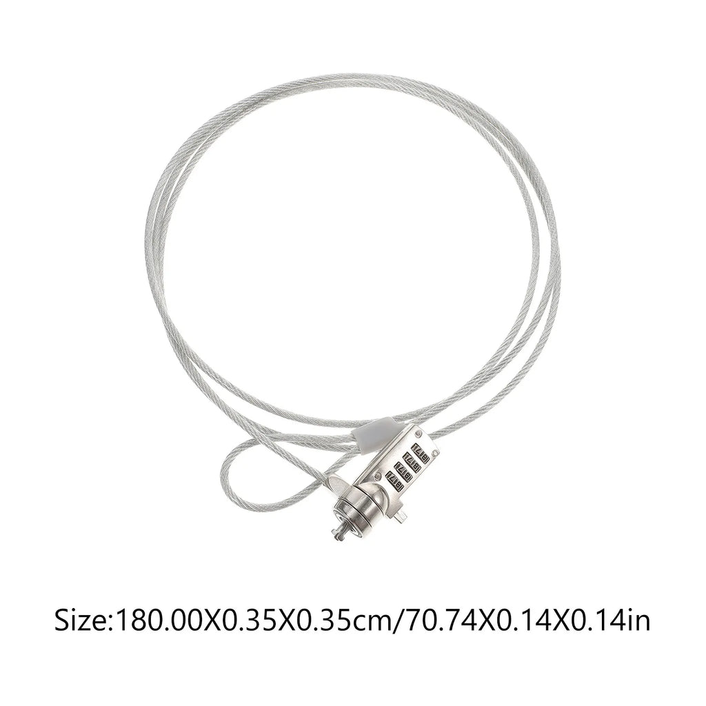 Laptop Locking Cable Steel Wire 1.8m Zinc Alloy Resettable Password Anti Theft Security Cable Lock for Laptop Monitor Tablet