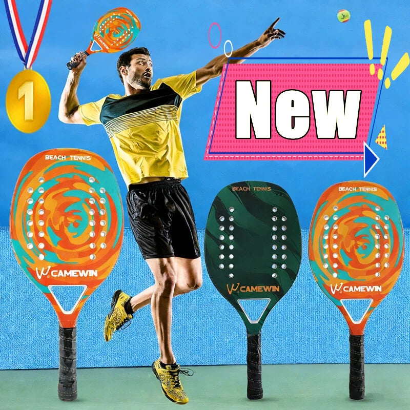 Newest High Quality Beach Tennis Racket Carbon Fiber Beach Tennis Racket Soft EVA Surface Tennis Racquet with Bag Lightweight