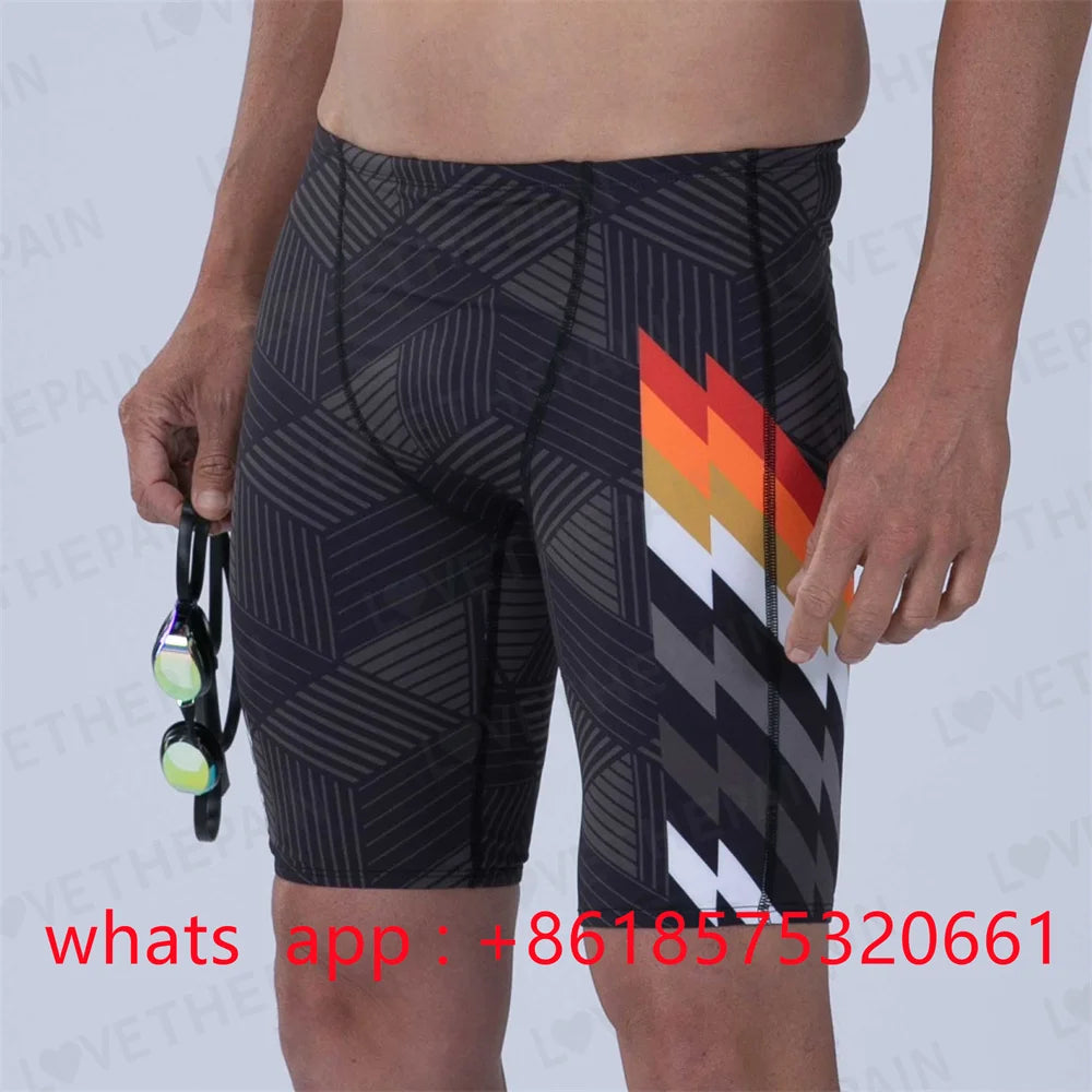 Zootekoi Men Swimwear Training Swim Shorts Beach Trunks Swimming Pants Swimsuit Jammer Summer Sports Surf Pantalones Shorts 2024