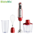 BioloMix 4-in-1 Hand Stick Blender, 1200W Stainless Steel - Immersion Mixer with Chopper Smoothie Cup Ice Blades for Baby Food