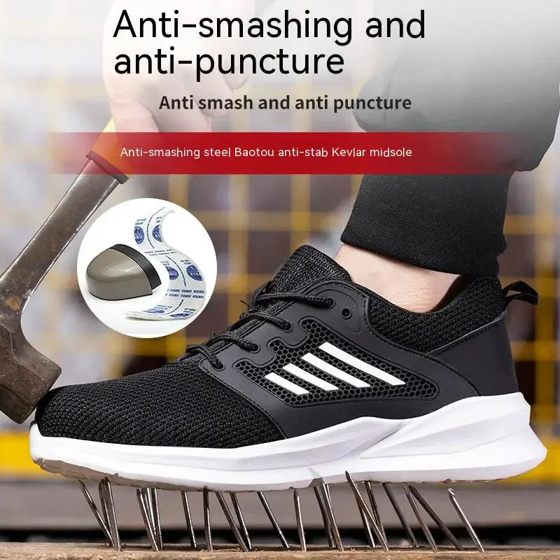 Work Sneakers Steel Toe Shoes Men Safety Shoes Puncture-Proof Work Shoes Boots Fashion Indestructible Footwear Security Secondary image