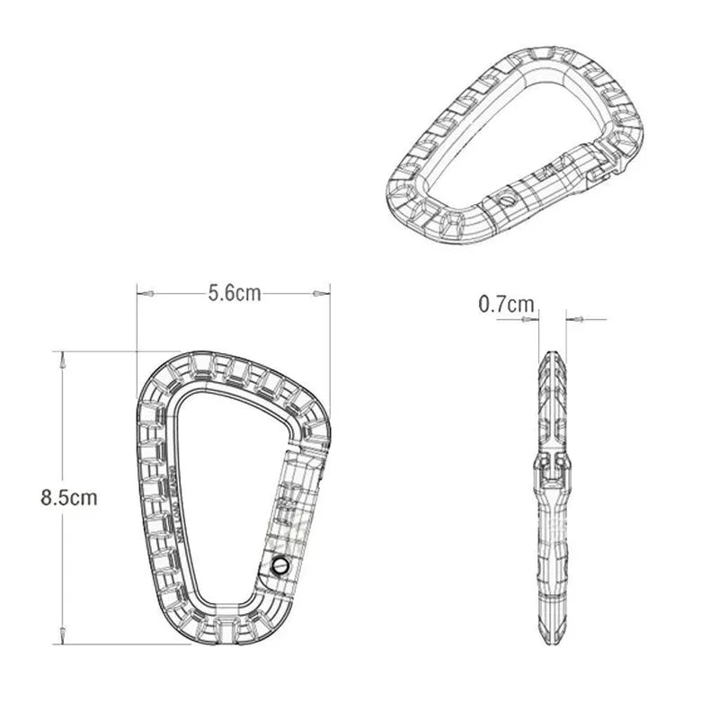 Tactical Carabiner Carabina Karabiner Clip Plastic Cadet Hiking Camping