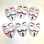 V For Vendetta Mask Cosplay Guy Fawkes Hacker Glowing Mask For Halloween Carnival  Decor Props