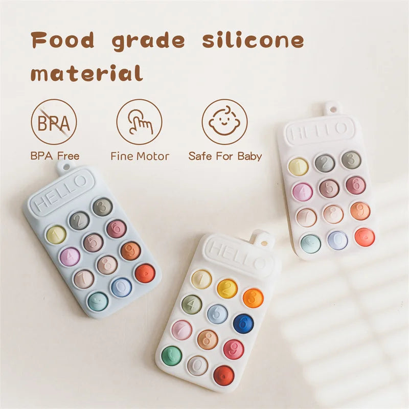 Baby Wooden Bear Phone Teether Toy Telephone Sleeping Pacifier Teething Flip Simulation Phone Toys Early Educational Toy Gifts