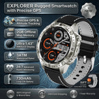 GPS Sports Smartwatch Men Women Swim Waterproof Fitness Tracker 2GB Memory Offline Maps  SpO2 Rugged Outdoor Smartwatch for Men