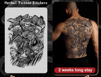 Magic Juice Ink Waterproof Tattoo Stickers Full Back Large Size Herbal Juice Temporary Tattoos Men Body Art Dragon Tiger