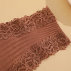FINETOO 3Pcs Women Cotton Underwear Panties Sexy Lace Brazilian Briefs Low Waist Floral Solid Color G-string Breathable Lingerie