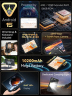 Android Tablet Cubot TAB KingKong Mini, 10200mAh Mega Battery 16GB(6+10),128GB, Camping Light, 8.68-inch Screen, 48MP Camera,GPS