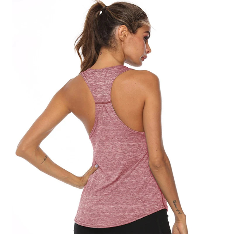 WANAYOU Sleeveless Yoga Shirts Women Quick Dry Running Sports Tank Top Sleeveless Fitness Gym Workout Top Yoga Vest
