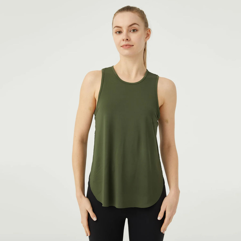 WANAYOU Sleeveless Women Yoga Shirts Quick Drying Sports Tank Tops Workout Running Vest Breathable Round Neck Gym Shirts