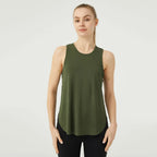 WANAYOU Sleeveless Women Yoga Shirts Quick Drying Sports Tank Tops Workout Running Vest Breathable Round Neck Gym Shirts