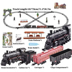 Classical Battery Operate Electric Railway Train Steam Locomotive Set Adding Water to Smoke Train Toys with Light&Sound   ﻿