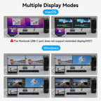 KVM Docking Station 4K120Hz Displayport USB C KVM Switch 2 Monitors 2 Computers,with 10Gbps USB 3.2 ports SD/microSD Card Slots