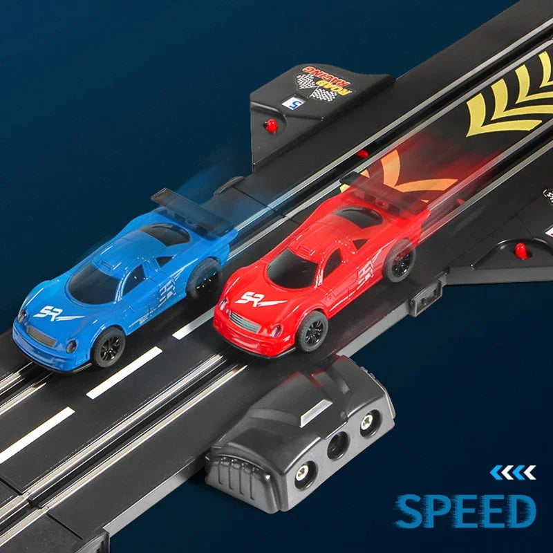 RC Railway Car1:43  Accessories Toy Electric Race Track Vehicle Double Battle Speedway Profissional Slot Car Circuit Racing Gift Main image