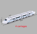 Kids DIY Simulation High Speed Railway Train Toy Car Electric Sound Light Model Train Educational Toys for Boys Girls Gift