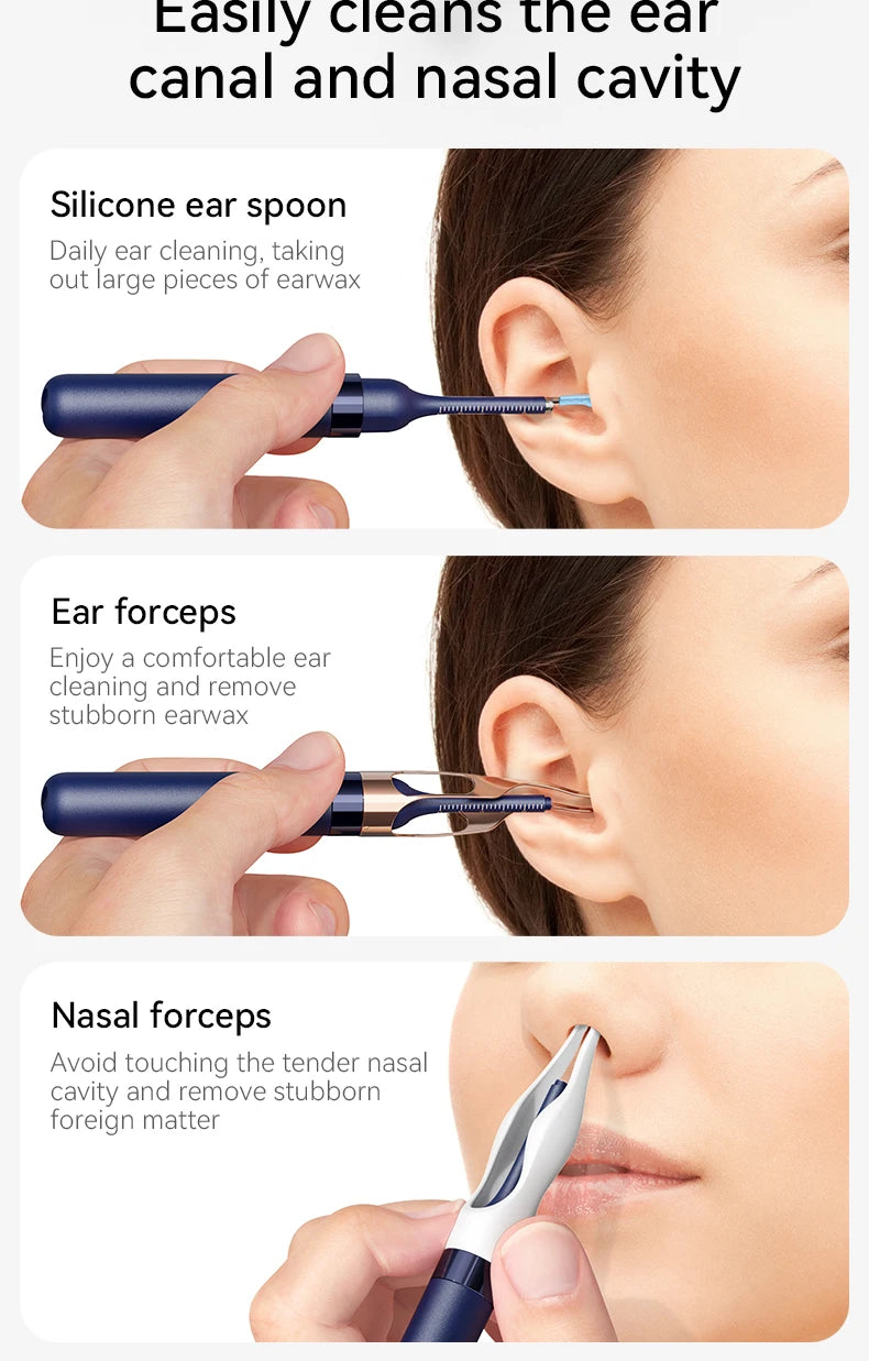 Upgraded Smart Visual Ear Wax Cleaner With Camera 800W HD Endoscope Multi-Functional Visual Ear Cleaning Tool Includes Storage