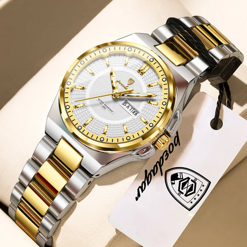 POEDAGAR Fashion Ladies Watch Top Elegant Week Date Woman Clock Quartz Stainless Steel Luminous Waterproof Women's Watches Reloj