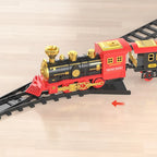Electric train toy set, car, railway, steam locomotive engine, die-casting model, educational game, children's and boys' toys