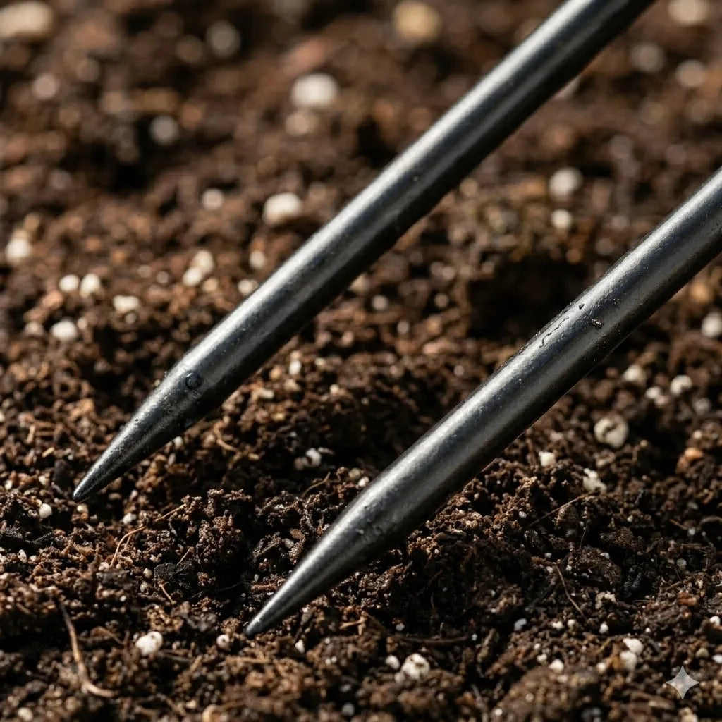 Handheld Dual-Prong Gardening Fork Carbon Steel Weeder Tool for Home Gardening & Soil Loosening
