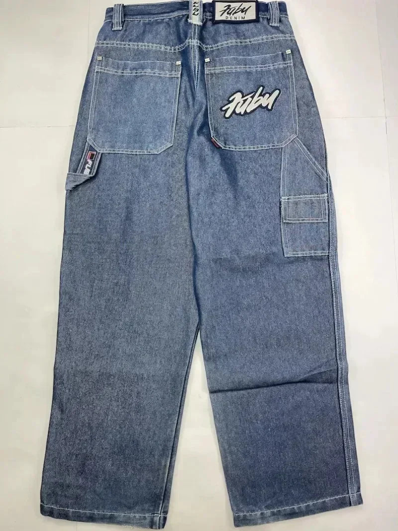 American Y2K 2025 New Baggy Wide Leg Black Jeans Overszied Women Street Casual Joker Denim Pants Couple Jeans Vintage Streetwear