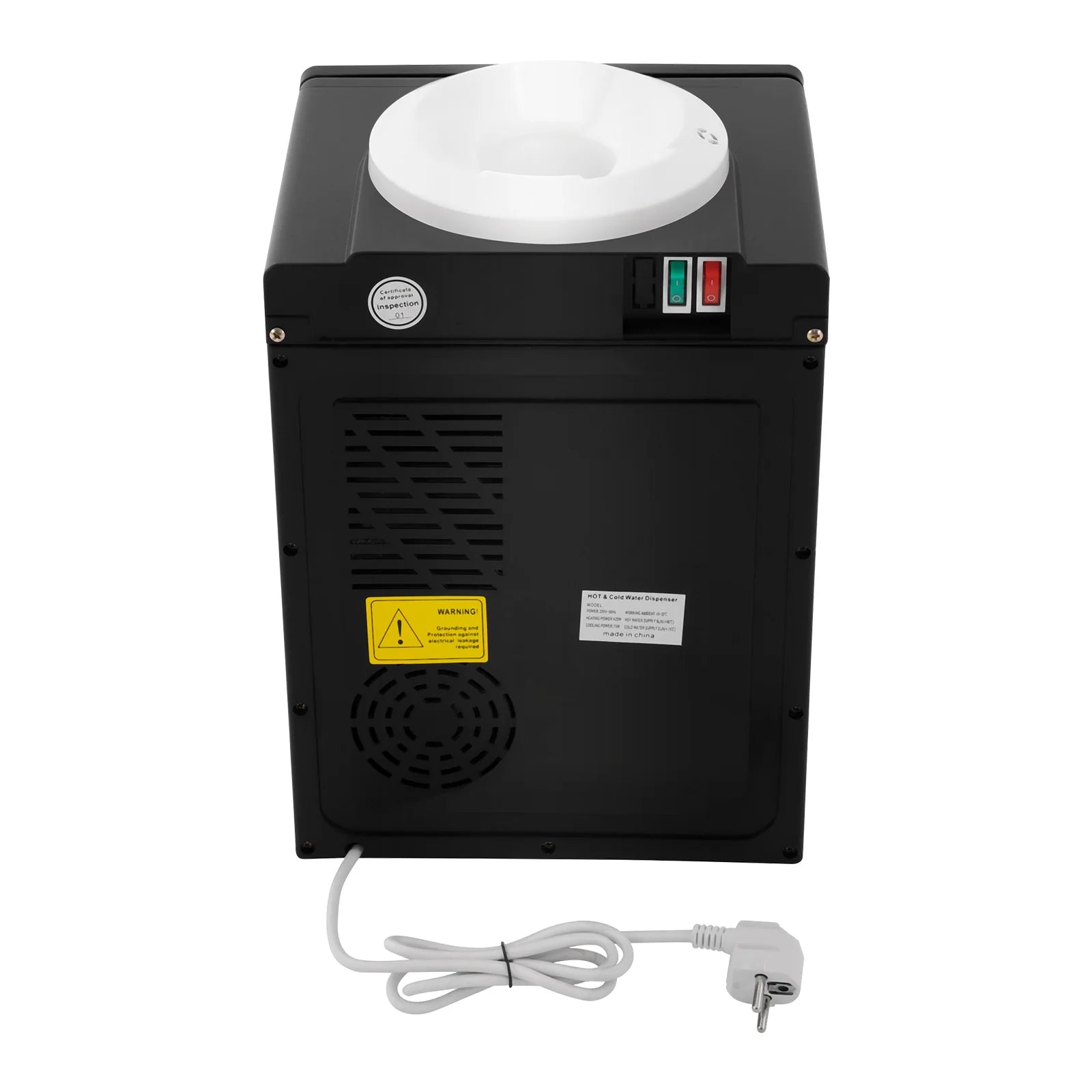 Compact Electric Water Cooler Fast Heating Hot Cold Desktop Dispenser with Removable Basin for Home Office Bedroom Use