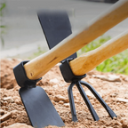Robust Hardwood Handle Small Hand Hoe High-Strength Metal Head Lightweight Design Multi-functional Garden Tool