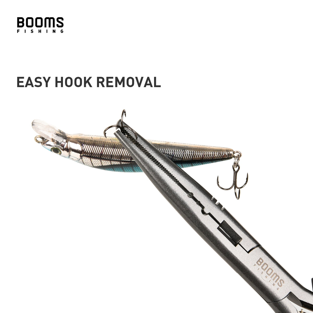 Booms Fishing F03 Multifunction Fishing Pliers Tools 23.5cm Straight Long Nose Stainless Steel Line Cutter Scissors Tools