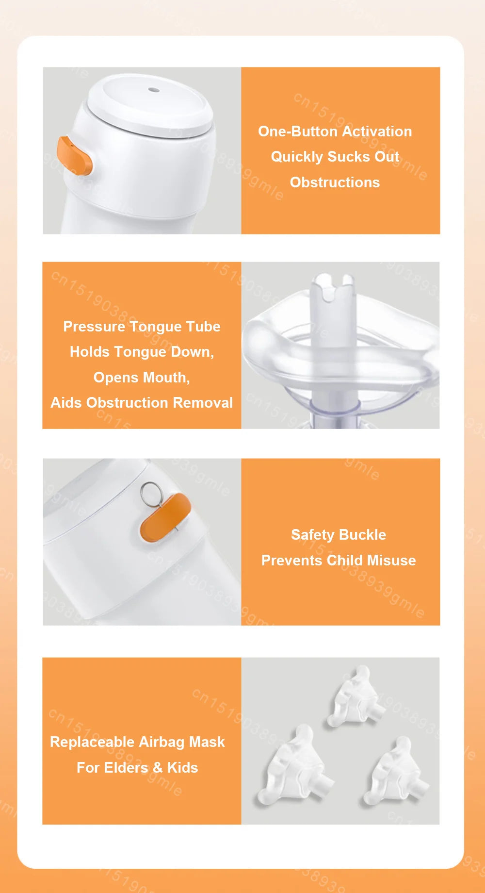 Automatic Choking Rescue Device Travel Home Cpr Choking Emergency Device Adult Children Portable Asphyxia Rescue Machine