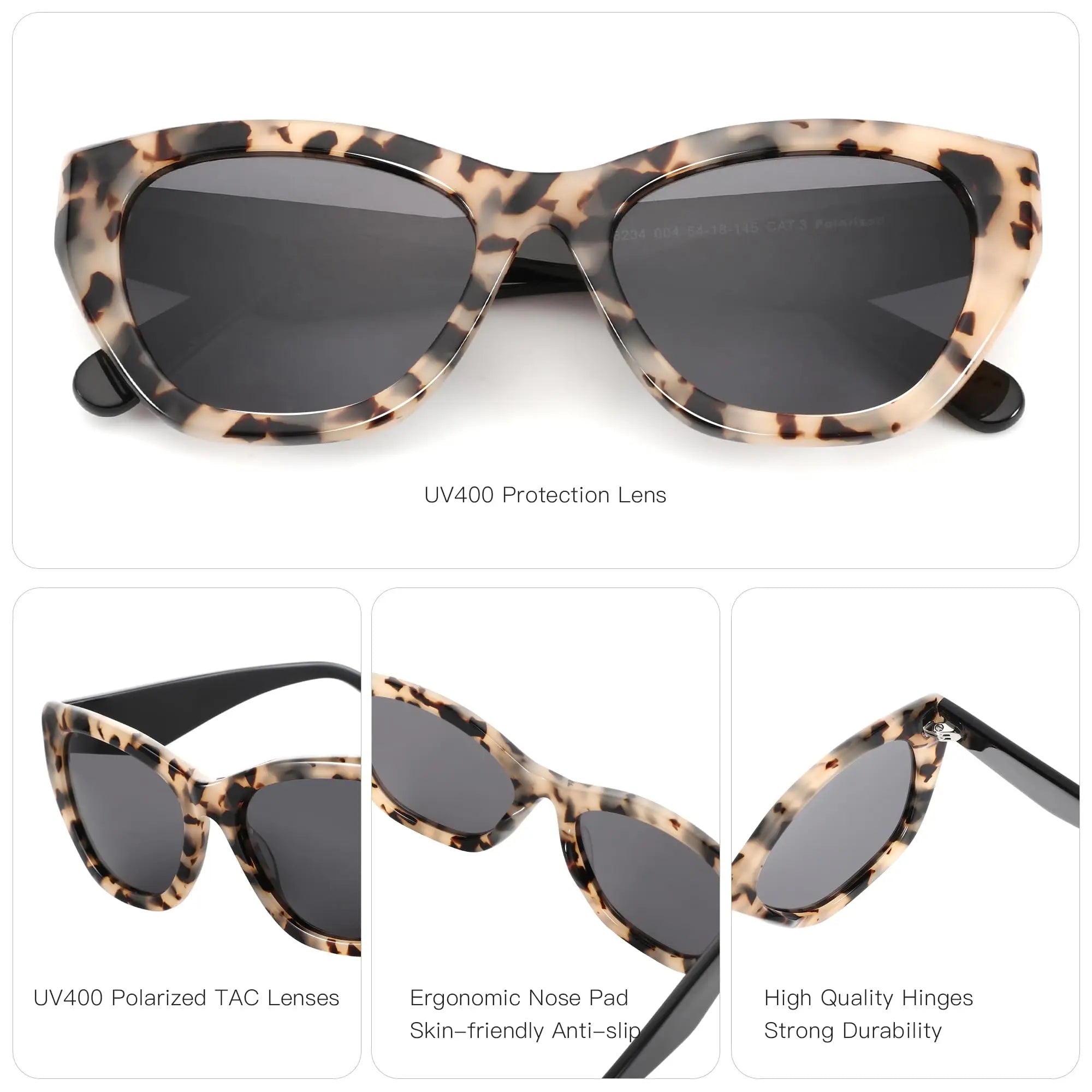 ZENOTTIC Polarized Sunglasses Women Cat-Eye: Trendy Cateye Sunglasses for Woman - Cute Sun Glasses UV400 Protection