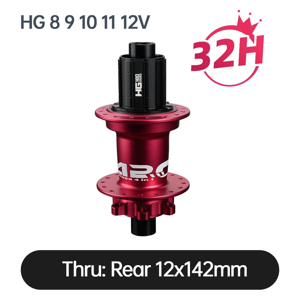 ARC MT088 MTB Hub 6 Pawls 180 Clicks Sealed Bearing Hub Front 9x100 15x100 Rear 10x135 12x142 Bicycle Cube 8 9 10 11 12 Speed