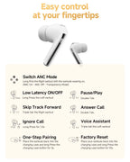 QCY MeloBuds Pro Adaptive Hybrid Active Noise Cancelling Wireless Earbuds 46dB Bluetooth 5.3 LDAC Hi-Res Audio 34H Earphones