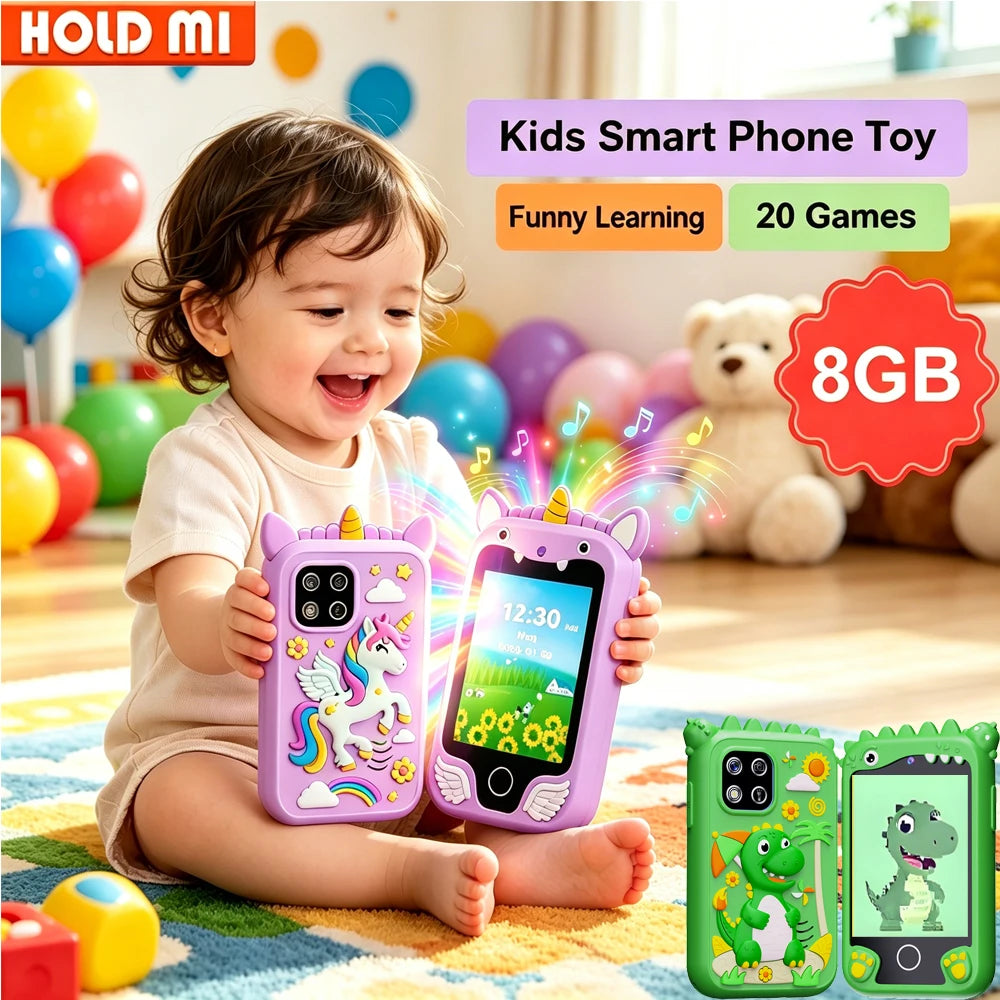 Baby Phone Toy Educational Simulation Mobile Toy with Games Music Stories Video Toddler Learning Play Phone Gift for Kids