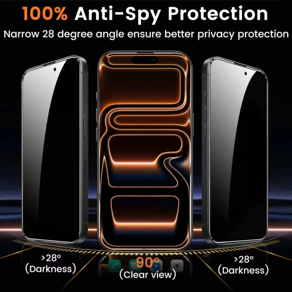 Oleophobic Coating Privacy Screen Protectors For iPhone 17 Pro Air 16 15 11 13 12 14 Pro Max Plus Anti Spy Tempered Glass Film Secondary image